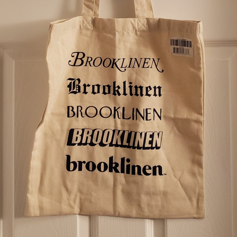 Brooklinen 100% Cotton Tote Bag Natural Cream Beige New Yorker Typeface New NWT